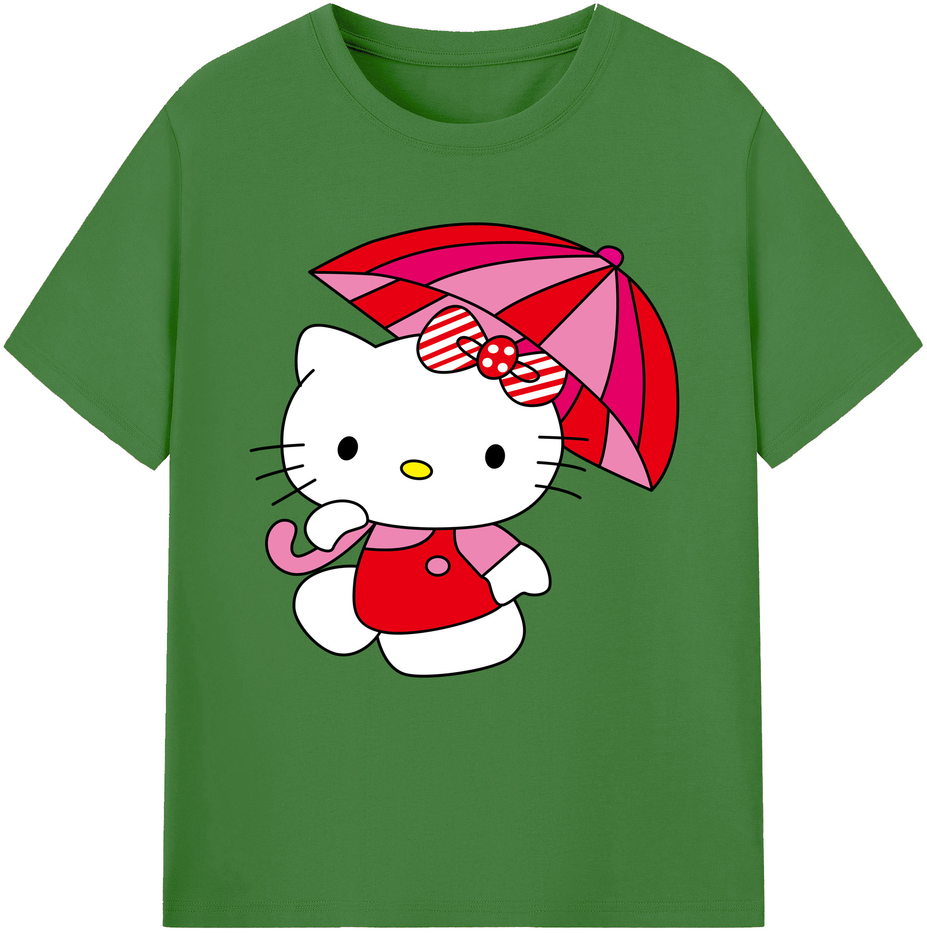 （画像用） Hello Kitty ハローキティ レディースカジュアルプリントTシャツ（綿100％）